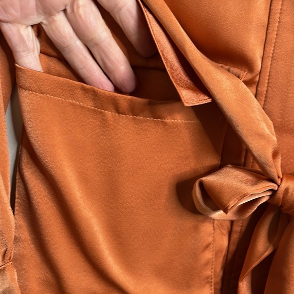 Strut & Bolt The Risky Business Dress Satin Polyester Copper Size Large NWT - Picture 7 of 17